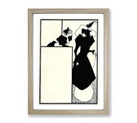 The Spinsters Crip By Aubrey Beardsley Classic Painting Framed Wall Art Print, Ready to Hang Picture for Living Room Bedroom Home Office Décor, Oak A2 (64 x 46 cm)