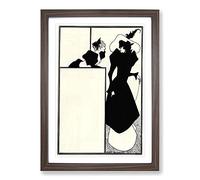 The Spinsters Crip by Aubrey Beardsley Framed Print | A2 Walnut Framed Wall Art | Ready to Hang | Modern Nature Picture | Living Room Bedroom Lounge Office