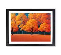 The Spirited Autumn Forest Framed Wall Art Print A2 Black