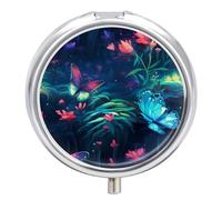 The Spiritual Butterflies Pill Box 3 Compartment Small Portable Medicine Case Pill Organizer for Pocket Purse