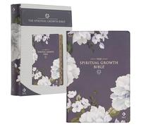 The Spiritual Growth Bible, Study Bible, NLT - New Living Translation Holy Bible, Faux Leather, Dusty Purple Floral Printed