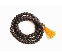 The Spiritual Living 100% Karungali Malai Original | 108 Beads | Natural Ebony Mala | Certified | Unpolished Elastic Thread | Mala For Jaap - Meditation | Karungi | கருங்காலி மாலை |