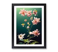The Splendid Flowers Framed Print | A2 Black Framed Wall Art | Ready to Hang | Modern Floral Picture | Living Room Bedroom Lounge Office