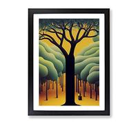 The Splendid Tree Framed Print | A3 Black Framed Wall Art | Ready to Hang | Modern Floral Picture | Living Room Bedroom Lounge Office