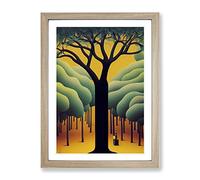 The Splendid Tree Framed Print | A3 Oak Framed Wall Art | Ready to Hang | Modern Floral Picture | Living Room Bedroom Lounge Office