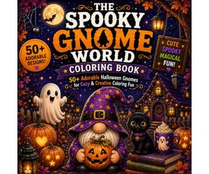 The Spooky Gnome World Coloring Book :50+ Adorable Halloween Gnomes for Cozy & Creative Coloring Fun .