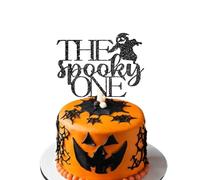 The Spooky One Cake Topper - Halloween Cake Topper - Halloween-Themed Cake Topper - Pumpkin Party Supplies Halloween Cake Decoration (Black)