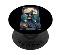 The Spooky Witch Under Full Moon PopSockets Adhesive PopGrip
