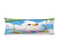 The Spring Leisurely Stroll of A Little White Parrot Body Pillowcase Soft Breathable Full Long Pillow Cover 20x54 Inches Polyester Pillow Case with Hidden Zipper Closure for Bedroom Home Decorations