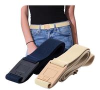 The Square Adjustable No Show Flat Buckle Waist Belt by Beltaway, Comfortably Holds Your Pants Up - One Size (0-14)
