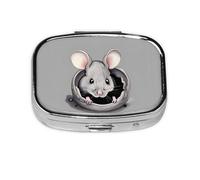 The Square Mini Medicine Box is Suitable for Putting in Pockets or Wallets. It is Easy to Open and Practical.Grey Rat