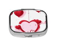 The Square Mini Medicine Box is Suitable for Putting in Pockets or Wallets. It is Easy to Open and Practical.Little Red Heart