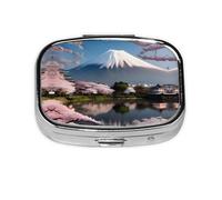 The Square Mini Medicine Box is Suitable for Putting in Pockets or Wallets. It is Easy to Open and Practical.Mt. Fuji in Early Spring
