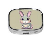 The Square Mini Medicine Box is Suitable for Putting in Pockets or Wallets. It is Easy to Open and Practical.Cute Little Bunny