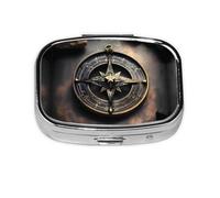The Square Mini Medicine Box is Suitable for Putting in Pockets or Wallets. It is Easy to Open and Practical.Magical Design Norse Runes Compass