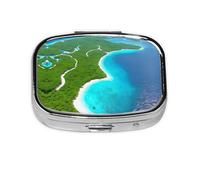 The Square Mini Medicine Box is Suitable for Putting in Pockets or Wallets. It is Easy to Open and Practical.an Island in The Ocean