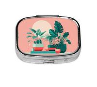 The Square Mini Medicine Box is Suitable for Putting in Pockets or Wallets. It is Easy to Open and Practical.Beautiful Potted Green Plants