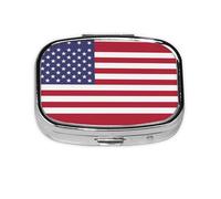 The Square Mini Medicine Box is Suitable for Putting in Pockets or Wallets. It is Easy to Open and Practical.American Flag