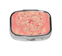 The Square Mini Medicine Box is Suitable for Putting in Pockets or Wallets. It is Easy to Open and Practical.Red Heart Flowers