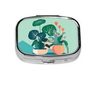 The Square Mini Medicine Box is Suitable for Putting in Pockets or Wallets. It is Easy to Open and Practical.Indoor Cartoon Potted Green Plants
