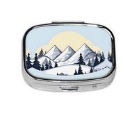 The Square Mini Medicine Box is Suitable for Putting in Pockets or Wallets. It is Easy to Open and Practical.White Snowy Mountains