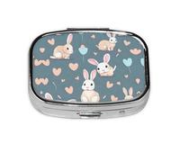 The Square Mini Medicine Box is Suitable for Putting in Pockets or Wallets. It is Easy to Open and Practical.Cartoon Cute Bunny