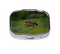 The Square Mini Medicine Box is Suitable for Putting in Pockets or Wallets. It is Easy to Open and Practical.Insects on Leaves