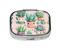 The Square Mini Medicine Box is Suitable for Putting in Pockets or Wallets. It is Easy to Open and Practical.Lovely Succulent Plants
