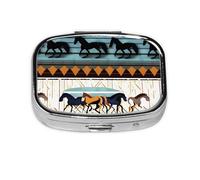 The Square Mini Medicine Box is Suitable for Putting in Pockets or Wallets. It is Easy to Open and Practical.Horse Stripes Pattern