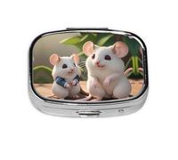 The Square Mini Medicine Box is Suitable for Putting in Pockets or Wallets. It is Easy to Open and Practical.Mother and Child Rats