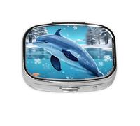The Square Mini Medicine Box is Suitable for Putting in Pockets or Wallets. It is Easy to Open and Practical.Winter The Dolphin