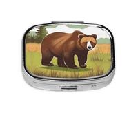 The Square Mini Medicine Box is Suitable for Putting in Pockets or Wallets. It is Easy to Open and Practical.Brown Bear Walking