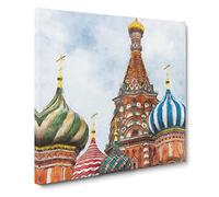 The St Basils Cathedral Russia Canvas Print | Gallery Wrapped 30mm Frame Wall Art | 14x14 inches | Ready to Hang | Modern Cityscape Picture | Living Room Bedroom Lounge Office