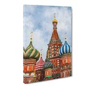 The St Basils Cathedral Russia Canvas Print | Gallery Wrapped 30mm Frame Wall Art | 24x16 inches | Ready to Hang | Modern Cityscape Picture | Living Room Bedroom Lounge Office