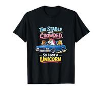 The Stable was Crowded Unicorn Classic Car Graphic T-Shirt