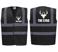 The Stag with Deer Head Pink Hi Vis Vest - High Visibility Waistcoat Ideal for Stag Do & Stag Nights, Weddding, Groom. Brookhivis