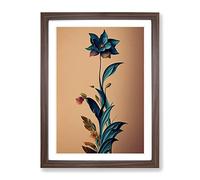 The Staggering Flower Framed Print | A2 Walnut Framed Wall Art | Ready to Hang | Modern Floral Picture | Living Room Bedroom Lounge Office