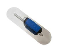 The stainless steel corner trowel ensures a smooth left-hand job suitable for construction workers and home improvement projects. Cement spraying iron