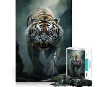 The Stalking Tiger Jigsaw Puzzles for Adults1000 Pieces Boost Memory Soothing Fun Premium Cut Thoughtful Gift (38x26cm)