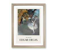 The Star Ballet Ballerina Dancer By Edgar Degas Exhibition Museum Painting Framed Print | A3 Oak Framed Wall Art | Ready to Hang | Modern Space Picture | Living Room Bedroom Lounge Office