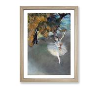 The Star Ballet Ballerina Dancer By Edgar Degas Framed Print Oak A4