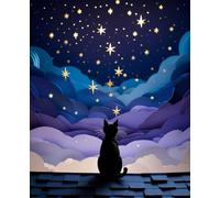 The Star Contemplator's Journal: A 180-Page Dotted Grid Notebook for Mindful Moments and Quiet Thoughts (7.5" x 9.25" Cat Silhouette Cover)