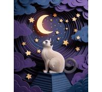 The Star Dreamer's Journal: A 180-Page Dotted Grid Notebook for Stargazers and Poets (7.5" x 9.25" Papercraft Cat & Stars Cover)