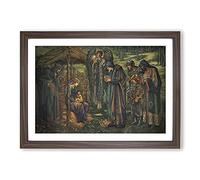 The Star of Bethlehem by Edward Burne-Jones Framed Print | A2 Walnut Framed Wall Art | Ready to Hang | Modern Space Picture | Living Room Bedroom Lounge Office