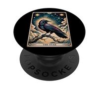 The Star Tarot - Raven Vintage Celestial Light PopSockets Adhesive PopGrip