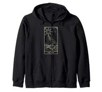 The Star Tarot - Raven Vintage Celestial Light V2 Zip Hoodie