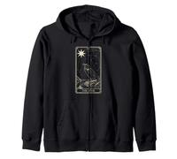 The Star Tarot - Raven Vintage Celestial Light V3 Zip Hoodie
