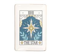The Star Vintage Tarot Trinket Dish - Mystical "The Star" Design, Symbolizing Hope & Inspiration - Gold Edging - Perfect for Jewelry, Keys, or Small Treasures - Part of the Vintage Tarot Collection
