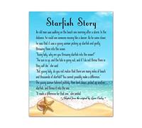 The Starfish Story Poster Large 16x20" - UNFRAMED; The Star Thrower Wall Art; Inspirational Quote Poster; Beach Wall Art; Nautical Poem Print; Sea; Ocean; Watercolor; Home Office Wall Decor