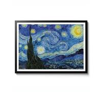 The Starry Night by Vincent Van Gogh, Impressionist Landscape Wall Art Print, Poster, Home Decor Gift, Archival Matte, A4 (Print Only) - 29.7x21cm